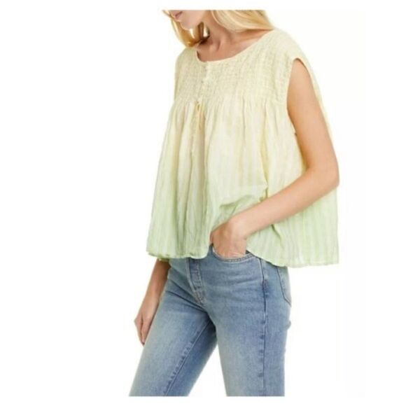 Free People | We The Free Little Bit of Something Ombre V-Neck Blouse - Size S - Picture 5 of 5